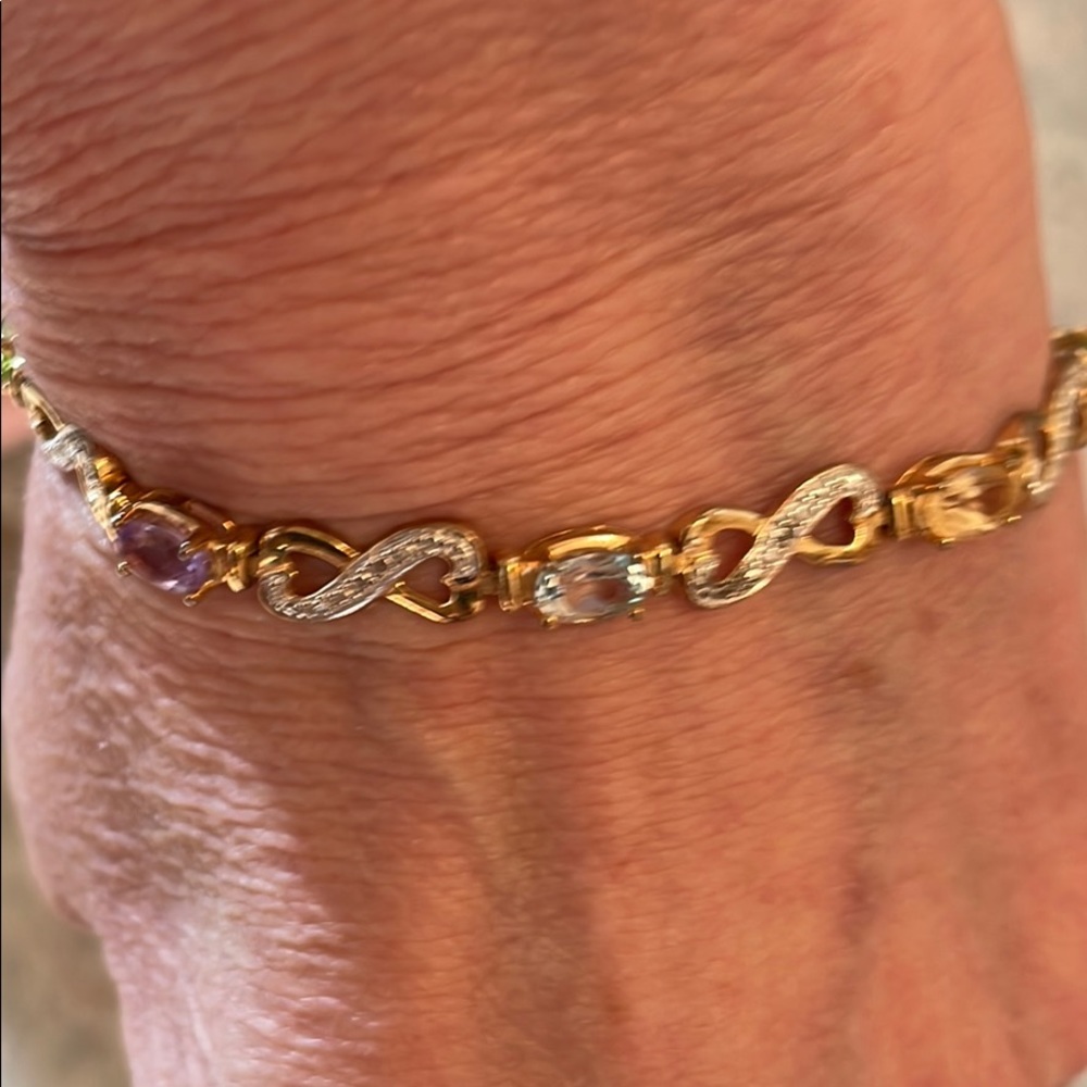 Yellow Gold over Sterling Silver tennis bracelet